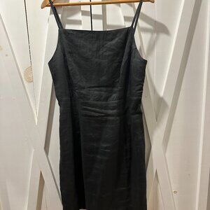 Adorable 100% Black Linen mini dress